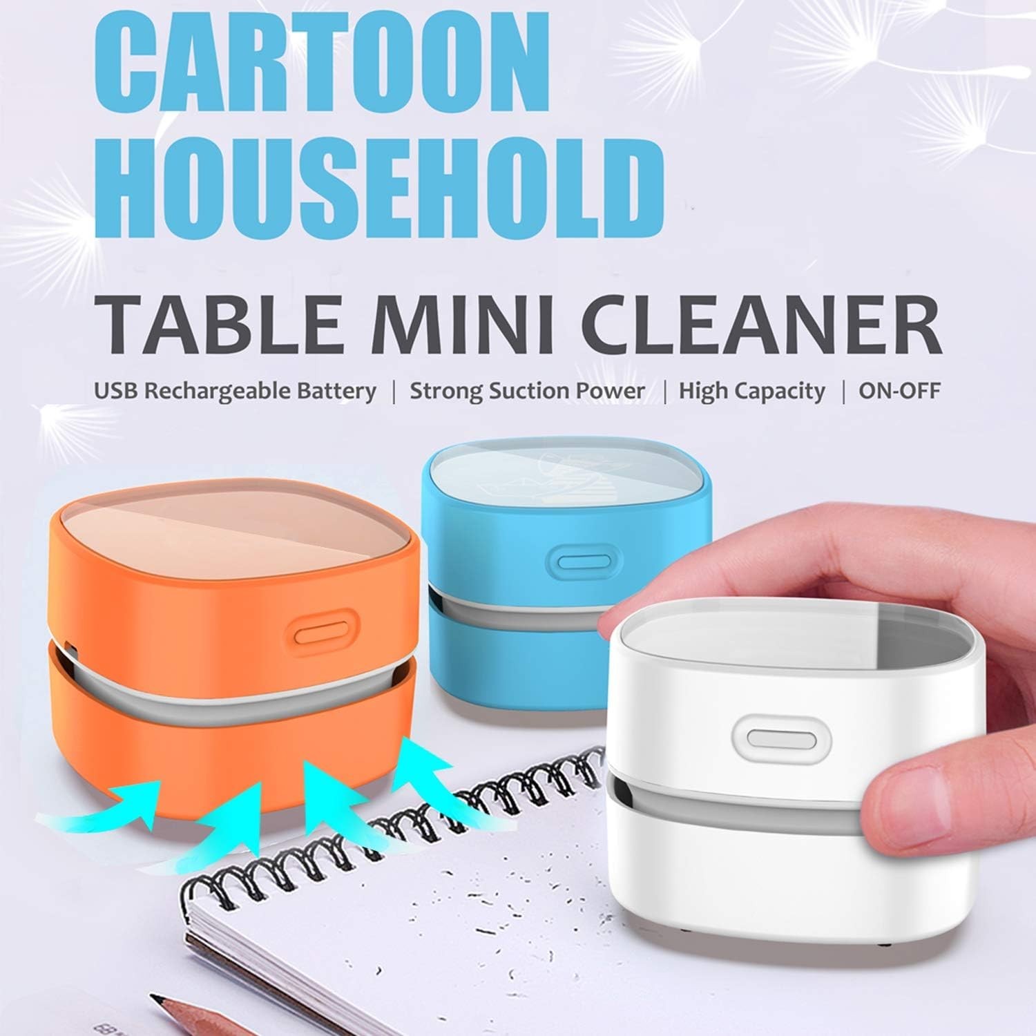 Lightweight Mini Vacuum for Desk & Car – Quiet, Portable, Battery-Powered Power