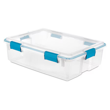 Sterilite 19314304 Stackable Storage Tote W/ Lid, 9.3 Gal, 24 In L X 18 In W X