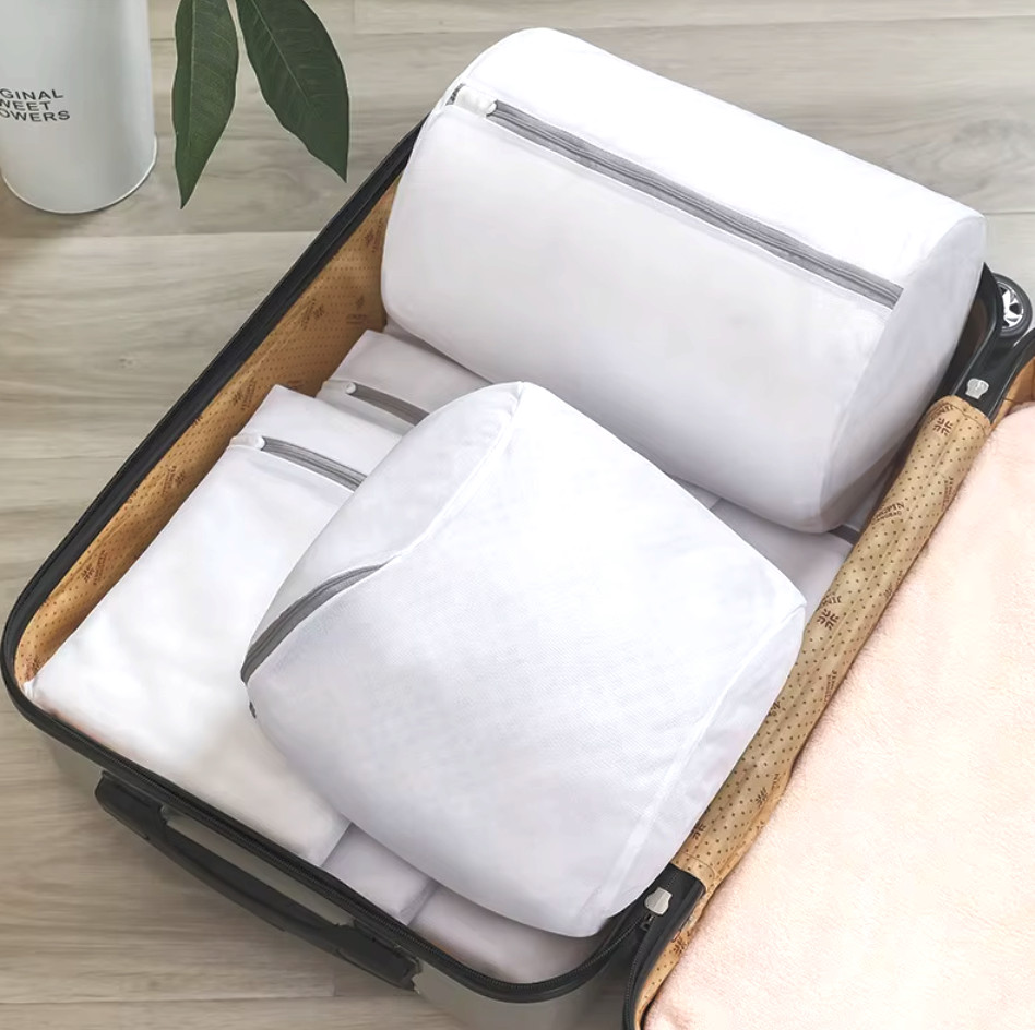 2pcs Mesh Shoe Cleaning Bag Reusable Laundry Protector with Zipper Closure – NEW