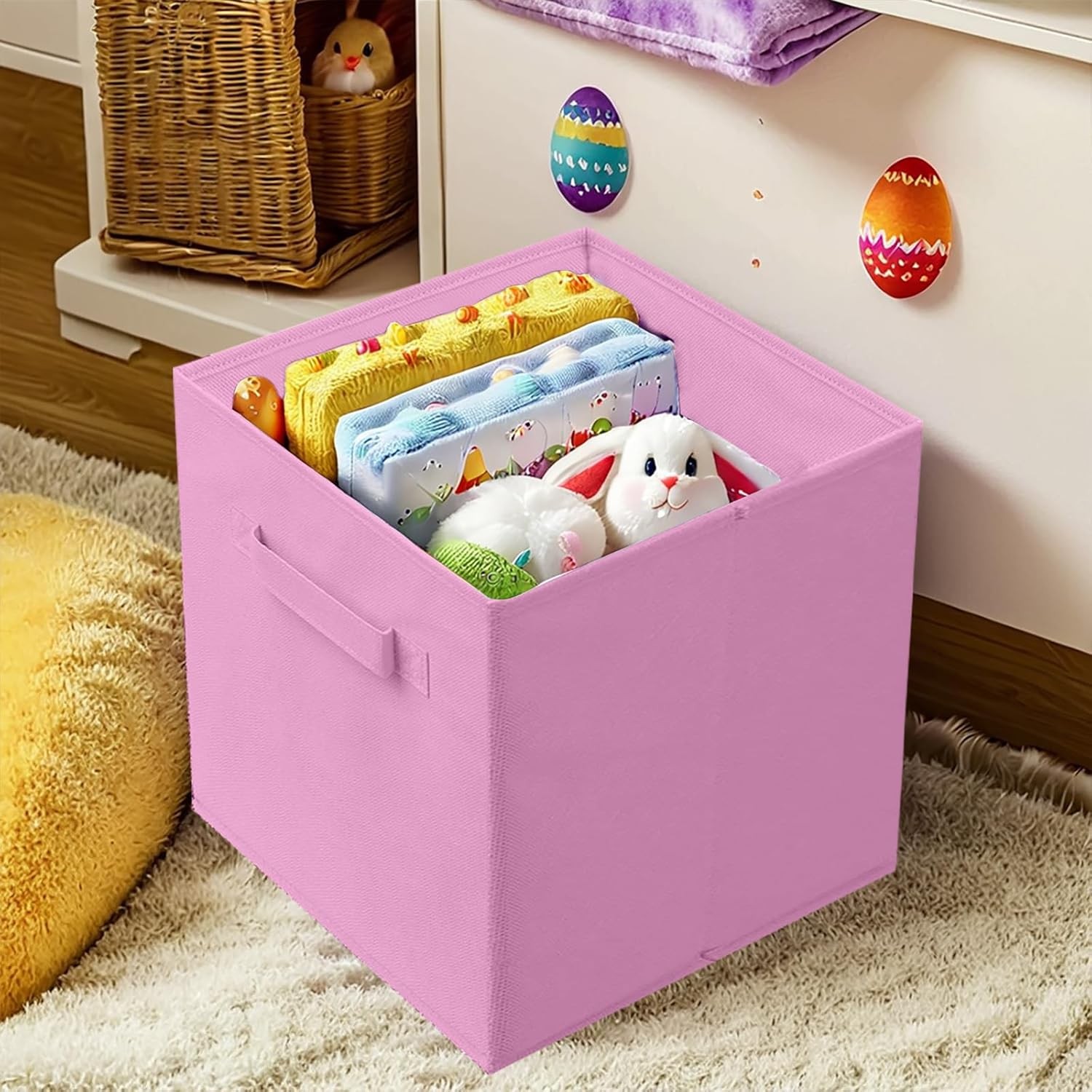 Foldable Storage Cube with Handle Dimensions: 10.5 inx 11 inx 10.5 in