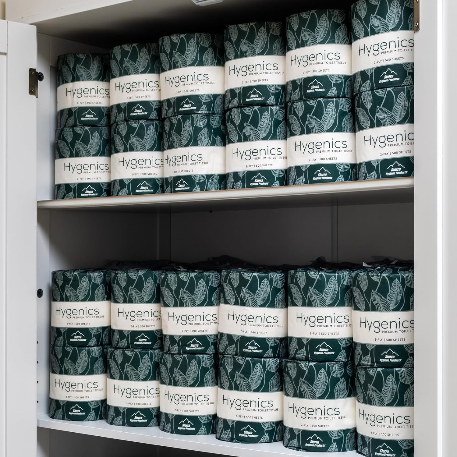 Sierra Hygenics 2-Ply Wrapped Toilet Tissue, 500 Sheet Rolls, 96 Case, USA