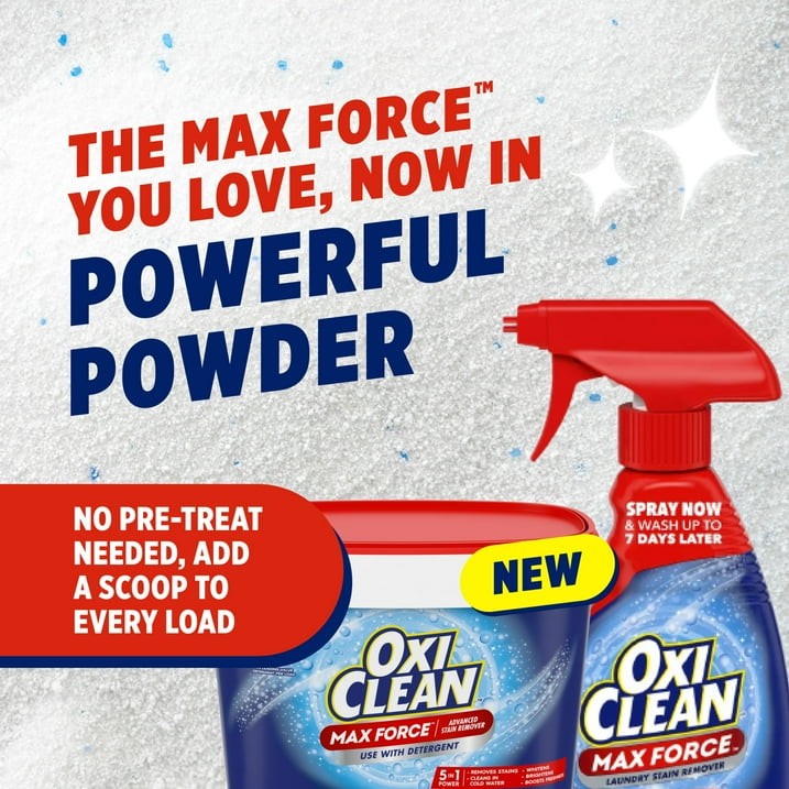 OxiClean Max Force Stain Remover Powder, Color-Safe, 3 lb