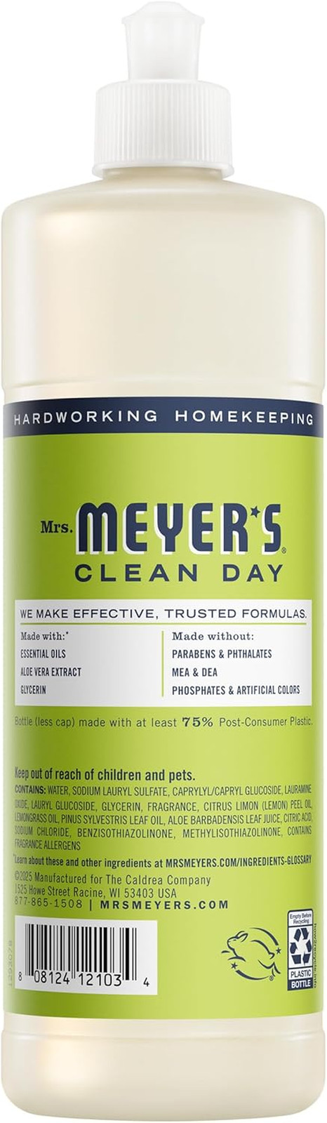 Mrs Meyers Liquid Dish Soap Lemon Verbena Scent 16 fl oz 3-Pack Bundle New