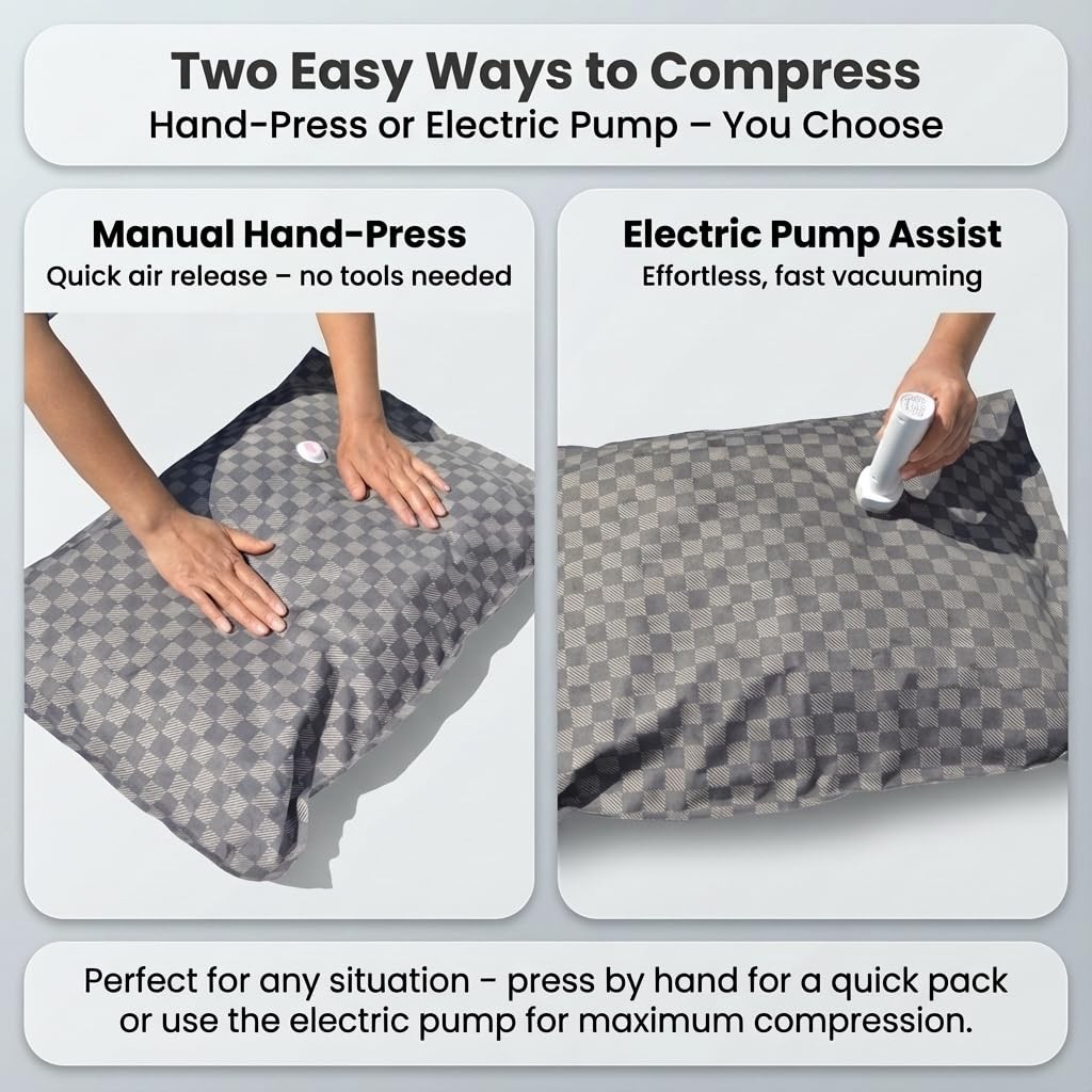 Wewemux 4 Pack Oxford Cloth Vacuum Storage Bags (S/M/L/XL) – Space Saver Vacu…