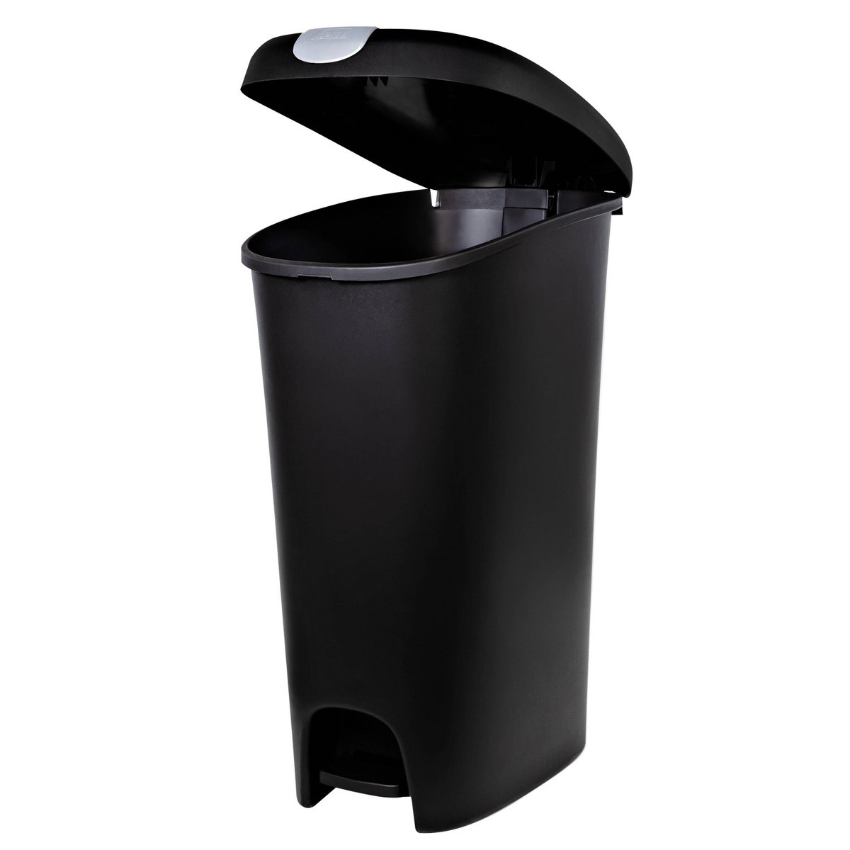 Black 12.3 Gal Slim Kitchen Trash Can – Locking Lid,Pedal-Operated,Removable Top