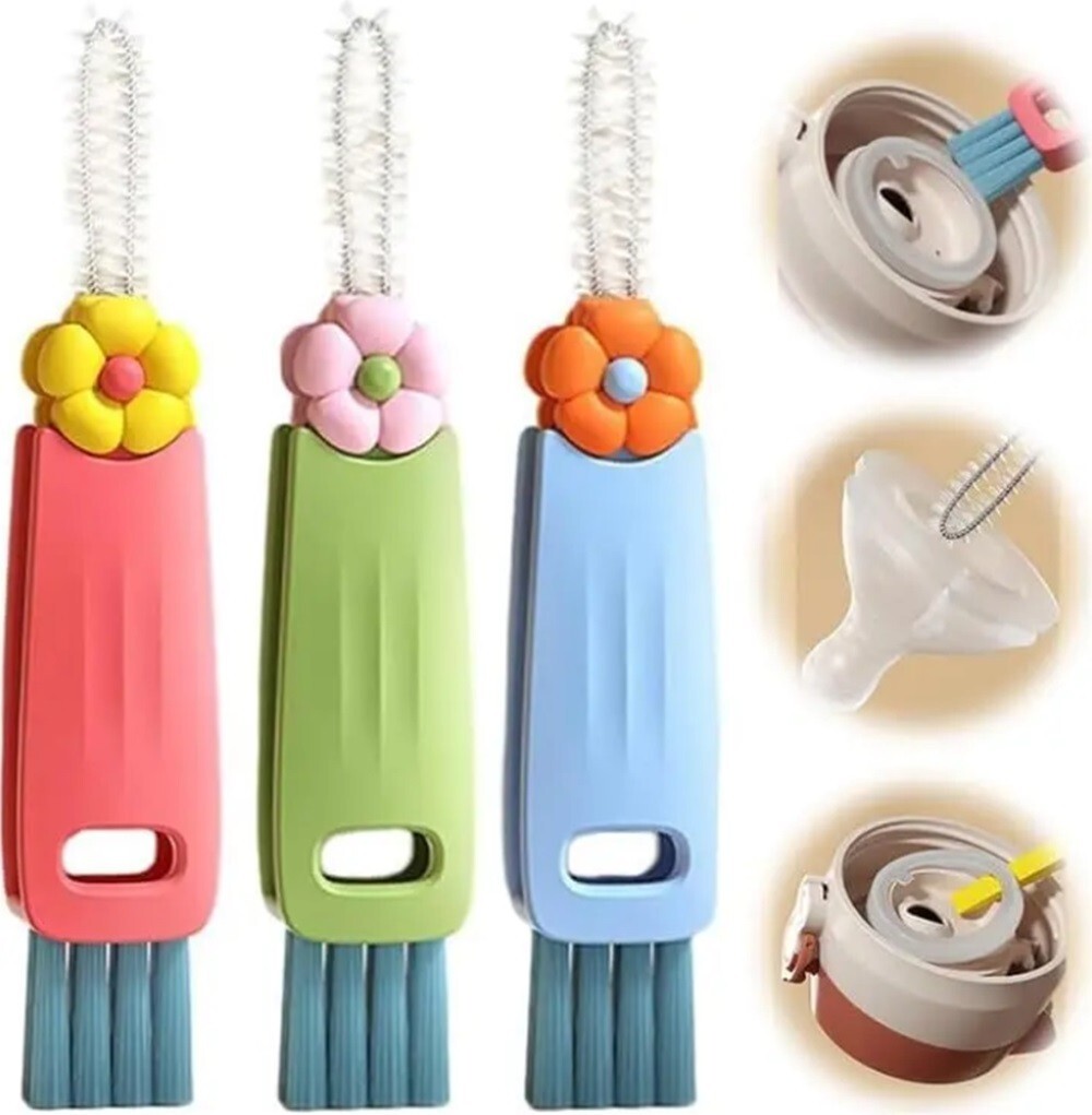 3-in-1 Multipurpose Bottle & Cup Gap Cleaner Brush-3 Pack Crevice Cleaning Tool