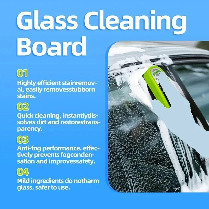 2025 New Automotive Oil Film Cleaning Brush, Clear Vision Glass Cleaner,