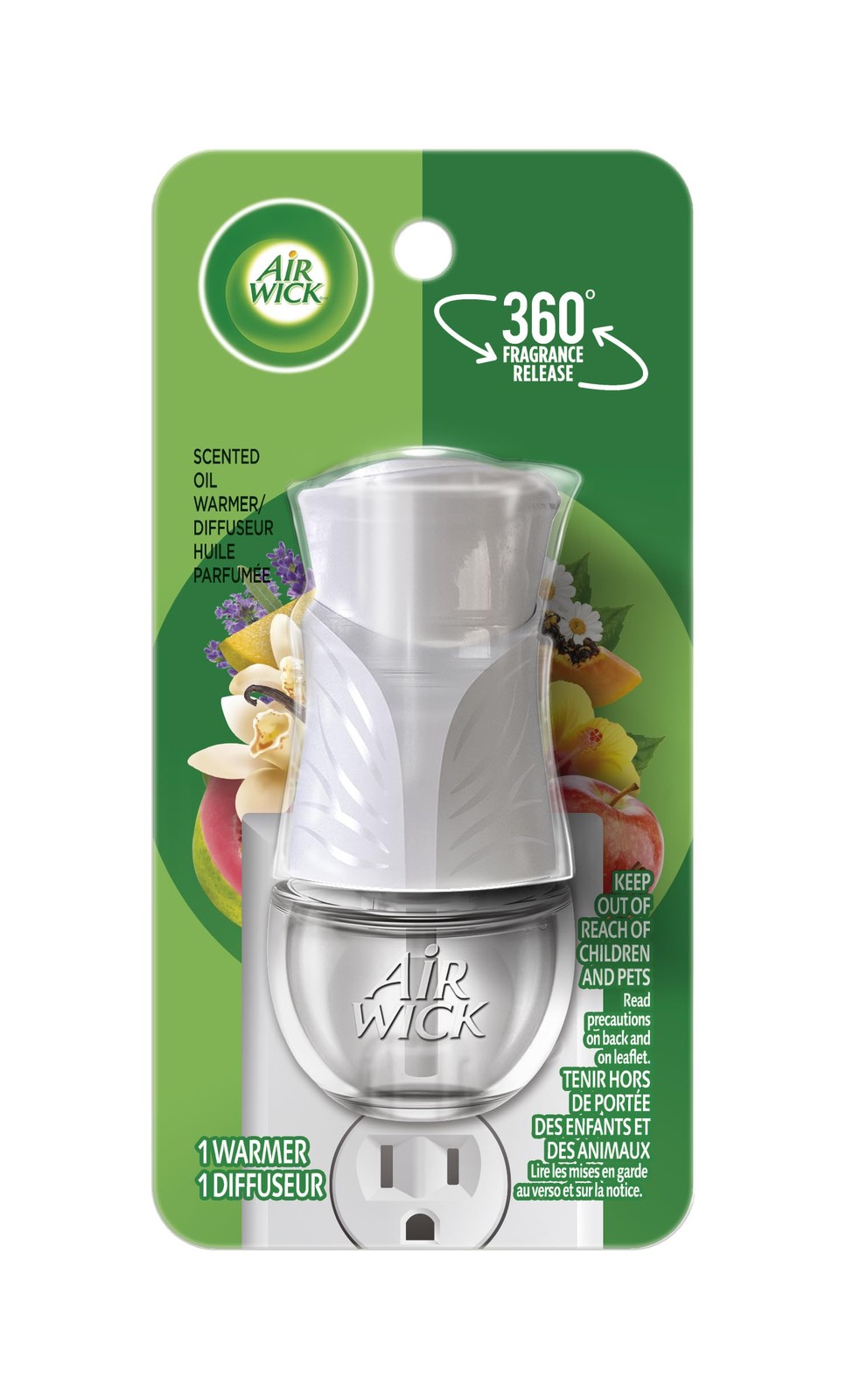 Air Wick Scented Oil Warmer, White, 360° Fragrance Diffusion, 5 Settings