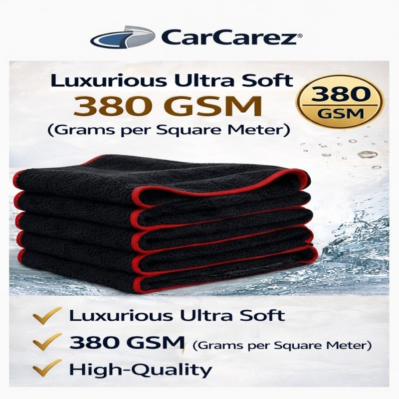 CarCarez 180 PCS Microfiber Towels 16″x16″ 380 GSM Bulk Detailing Shop Towels