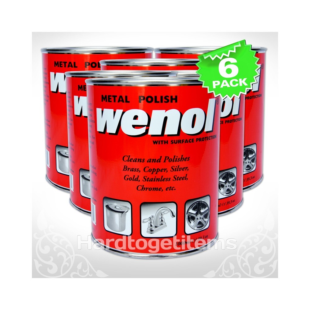 Wenol Original Formula Metal Cleaner / Polish Red Can 6 Pack (1000 ML / 39.3 Oz)