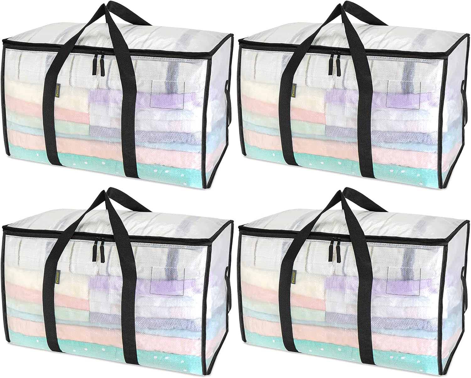 4-Pack Oversized Moving Bags with Reinforced Handles, Heavy-Duty Storage Tote fo