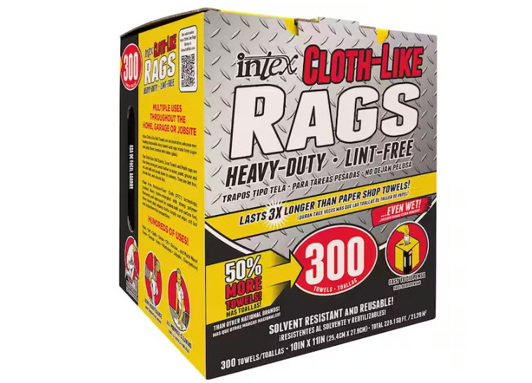 11 in. W x 10 in. L Natural Fiber Painter’s Rags (300-Count)