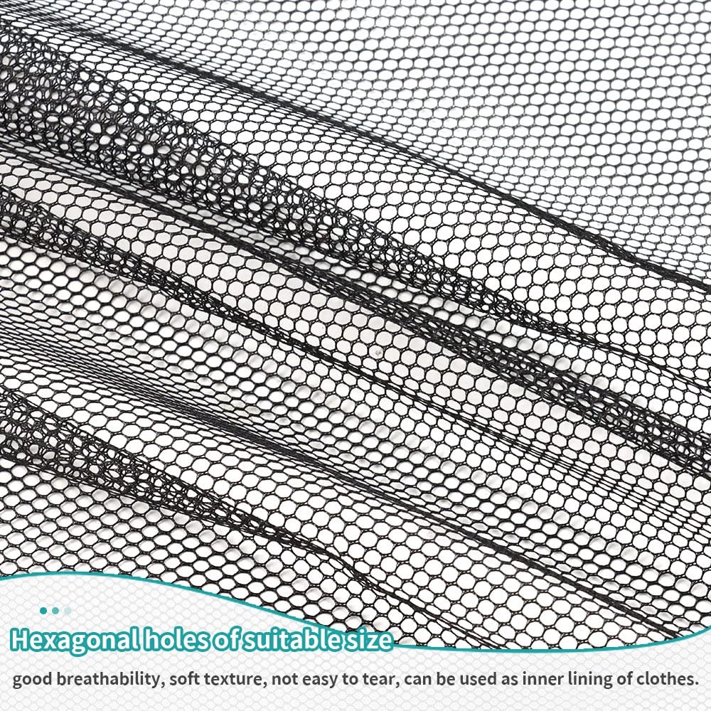 Mesh Netting Soft Slightly Stretchy Fabric 62 x 59 Inch Black