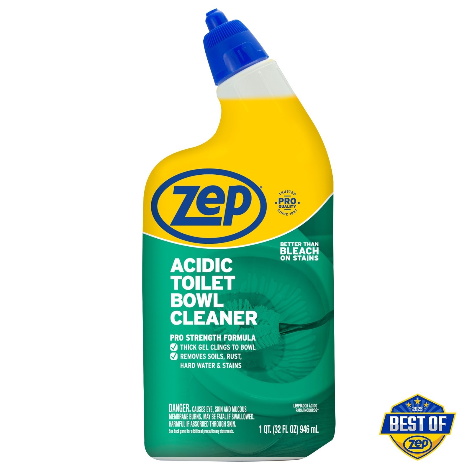 (4 Pack) Zep Acidic Toilet Bowl Stain Eraser Wintergreen Scent 32 fl oz Cleaner