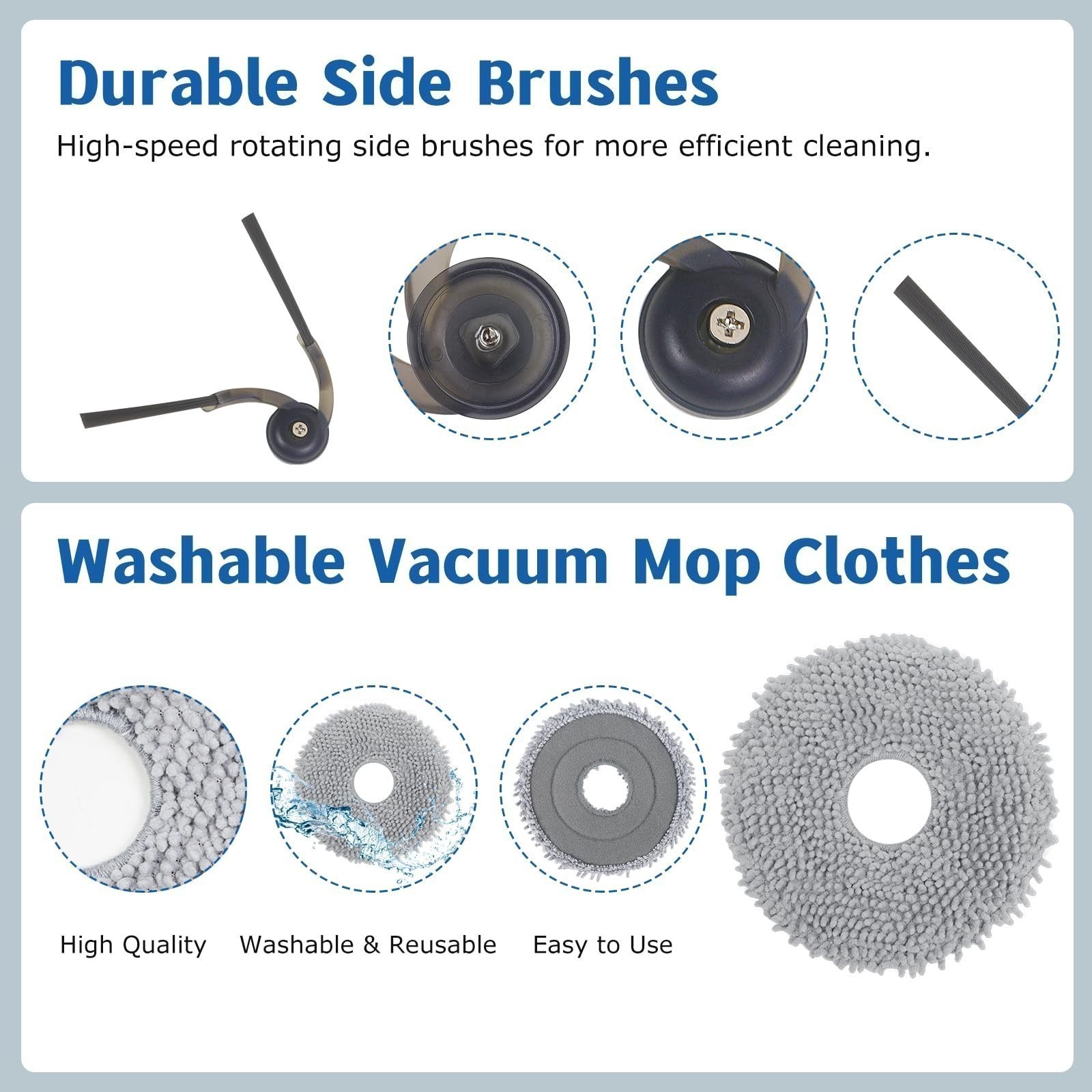 38Pcs Accessories for Roborock QV35A/S QR598/798 -Main Brush, Filters,Dust Bags