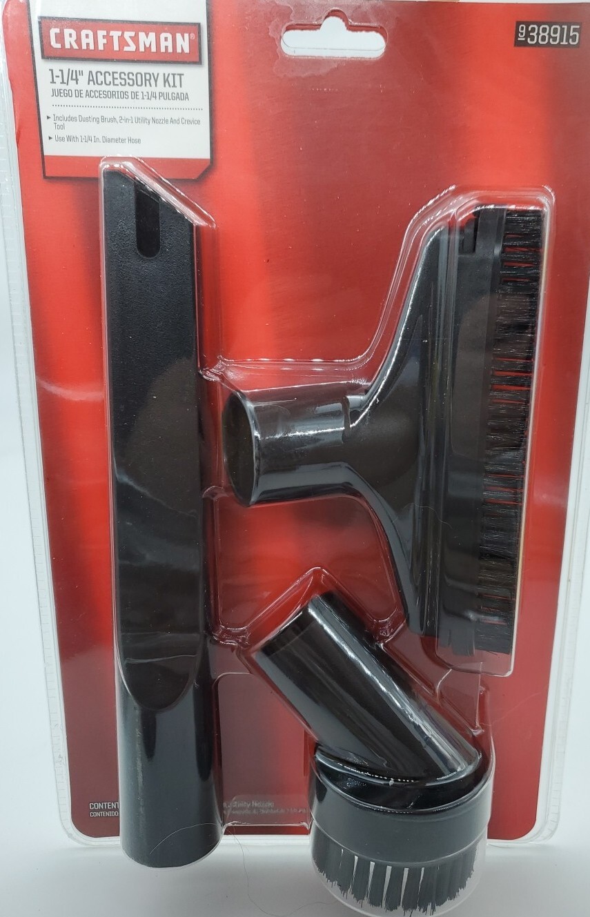 New Craftsman 1-1/4 ” Vacuum 3 Piece Accessories Kit 38915 1.25″ Dust Crevice