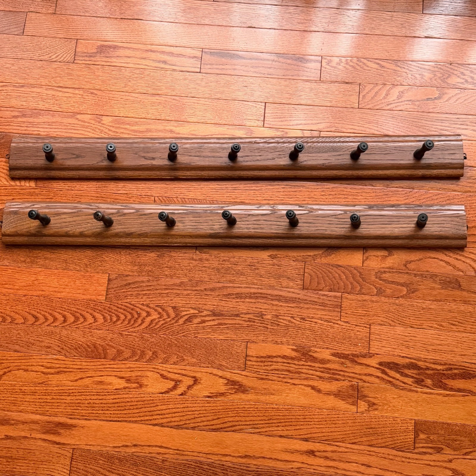 VTG Solid Oak Baseball Cap Hat Racks (Set of 2) – 36″ Wall Mount Hat Display Peg