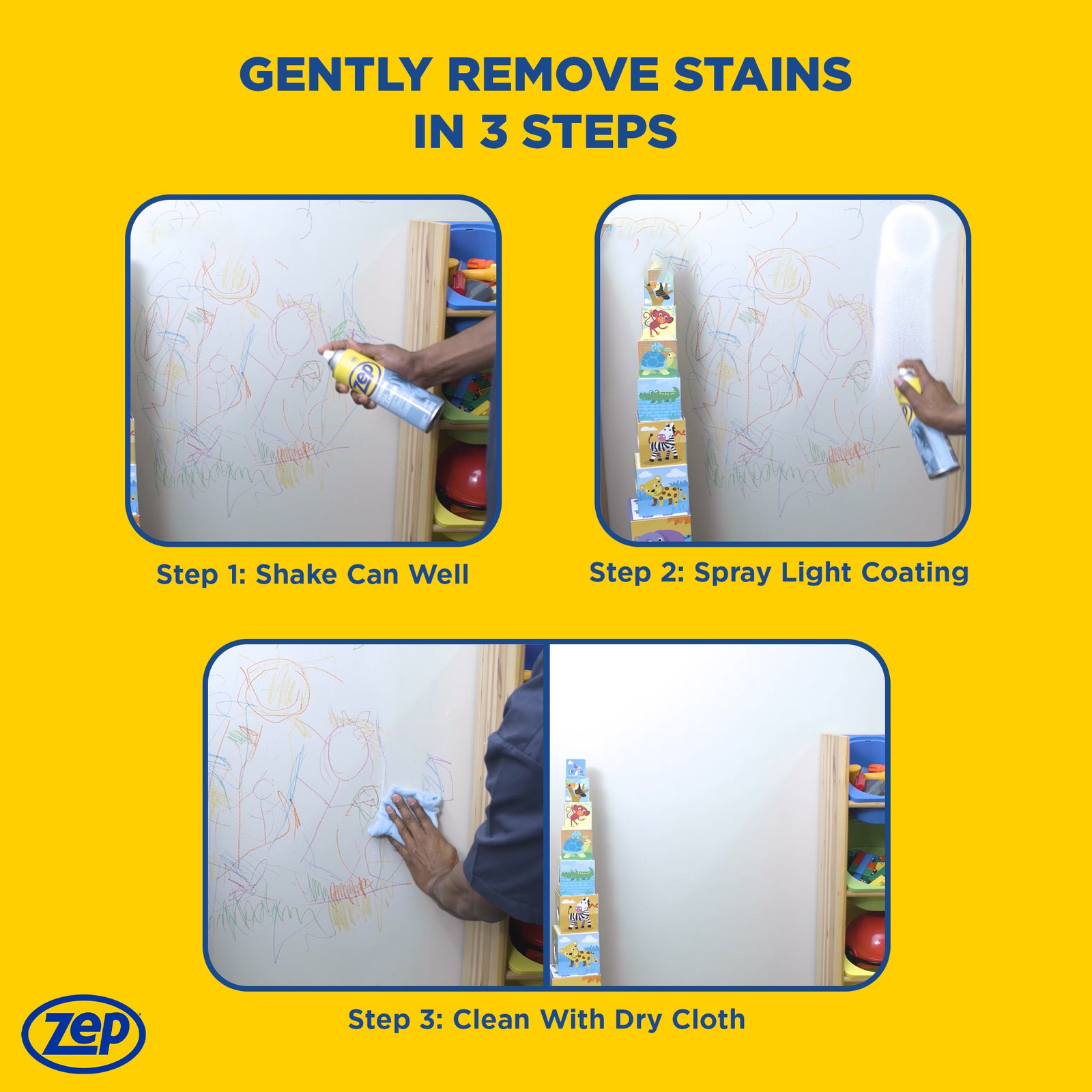 Zep Foaming Wall Cleaner – 18 oz (Case of 12) – ZUFWC18 – Removes Stains Without