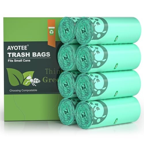200 Count 1.2 Gallon Small Biodegradable Trash Bags, Compost Bags for Countertop