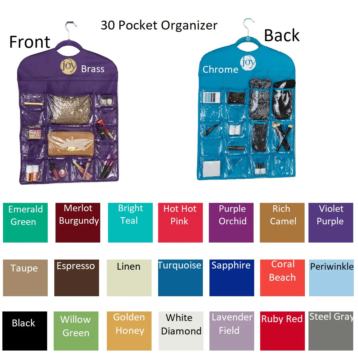 JOY Mangano Huggable Hangers 30 Pocket Organizer 490169/490173-J