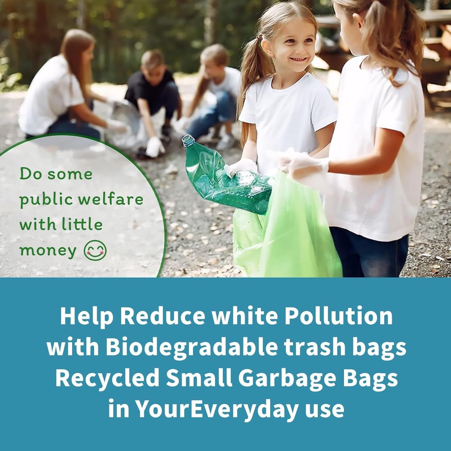 120 Counts Mini Garbage Bags, 1.2 Gallon Small Compostable Trash Bags, Sm