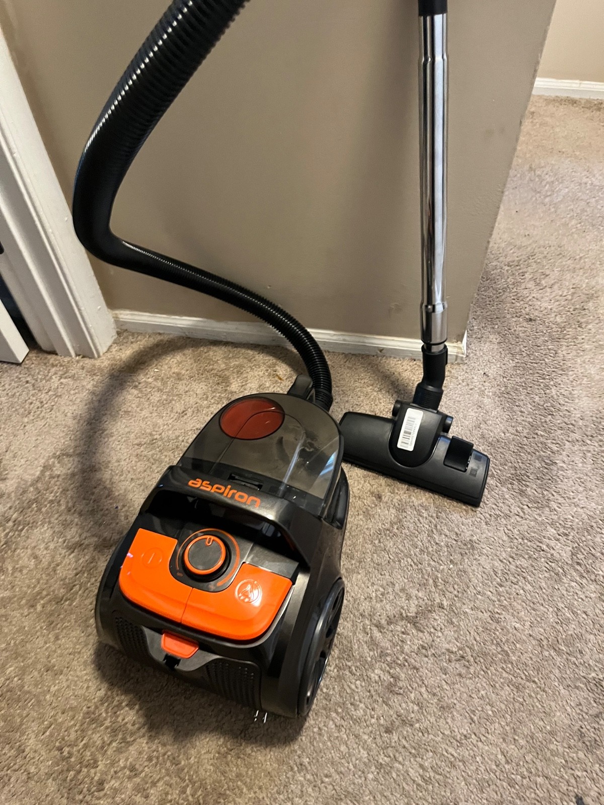 Aspiron Canister Vacuum with retractable cord (AS-CA006 -Tangerine)