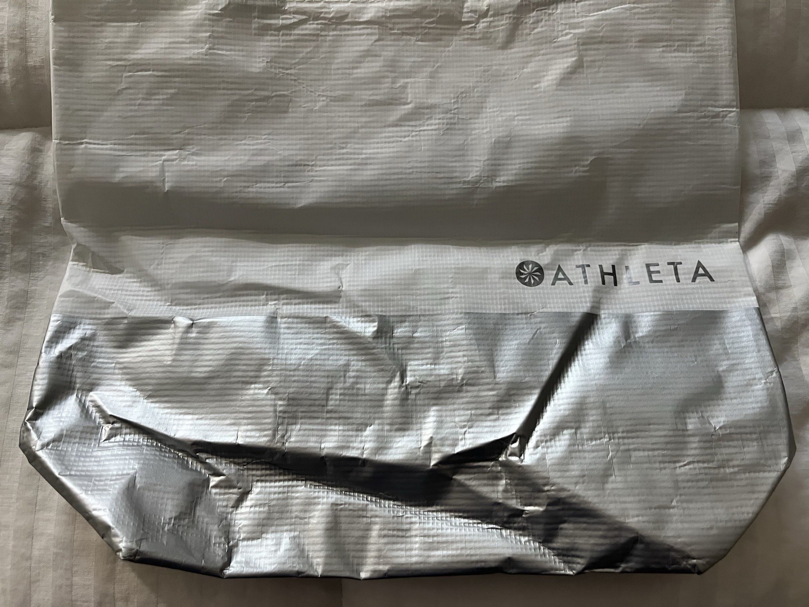 Athleta Silver Branded Metallic Reusable Bag – 12x13x5