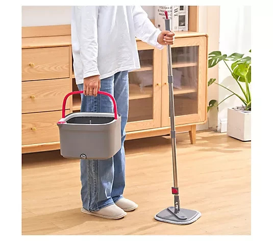 True & Tidy Mop & Bucket System with Silicone Floor Sweeper