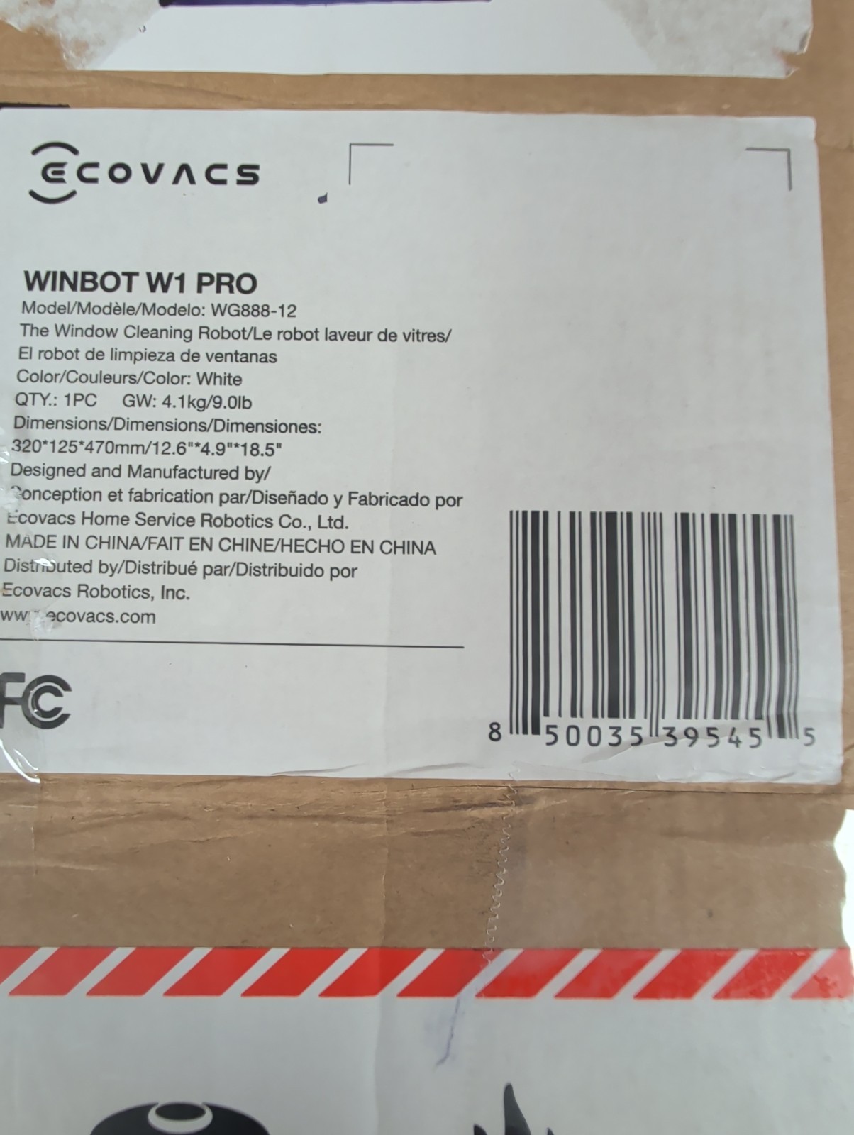 ECOVACS Winbot W1 Pro Window Cleaning Robot Dual Cross Water Spray App Control W
