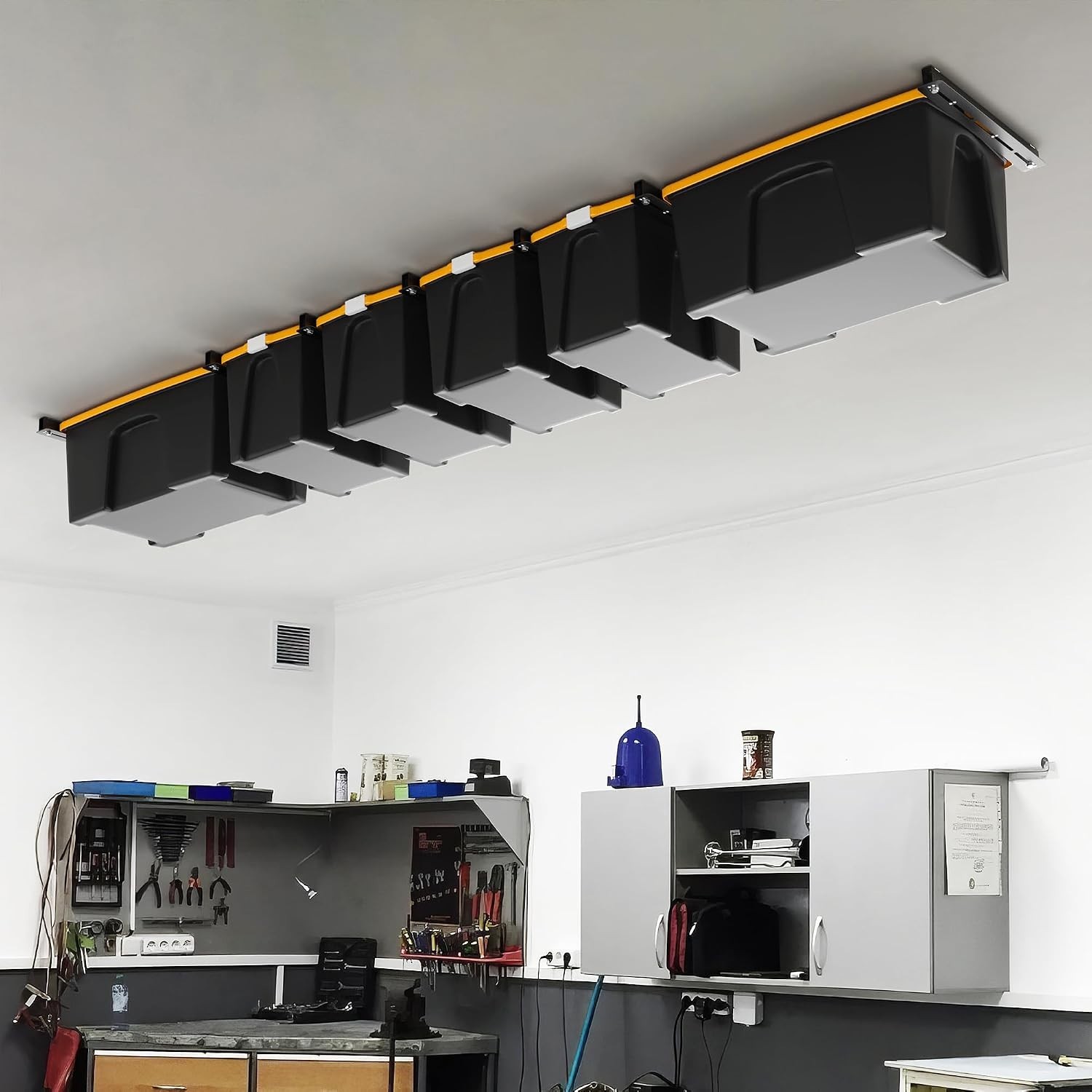 Durable 26″ Overhead Ceiling Storage Rack – Supports 176 Pounds, Rust-Resistant