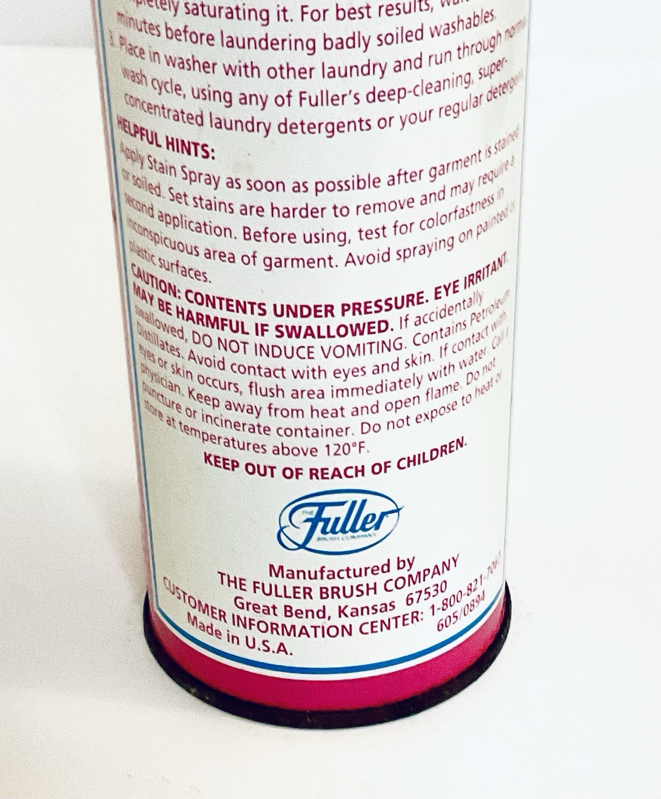 FULLER BRUSH COMPANY PRE-LAUNDRY STAIN SPRAY 18 OZ ALL-PURPOSE STAIN FIGHTER