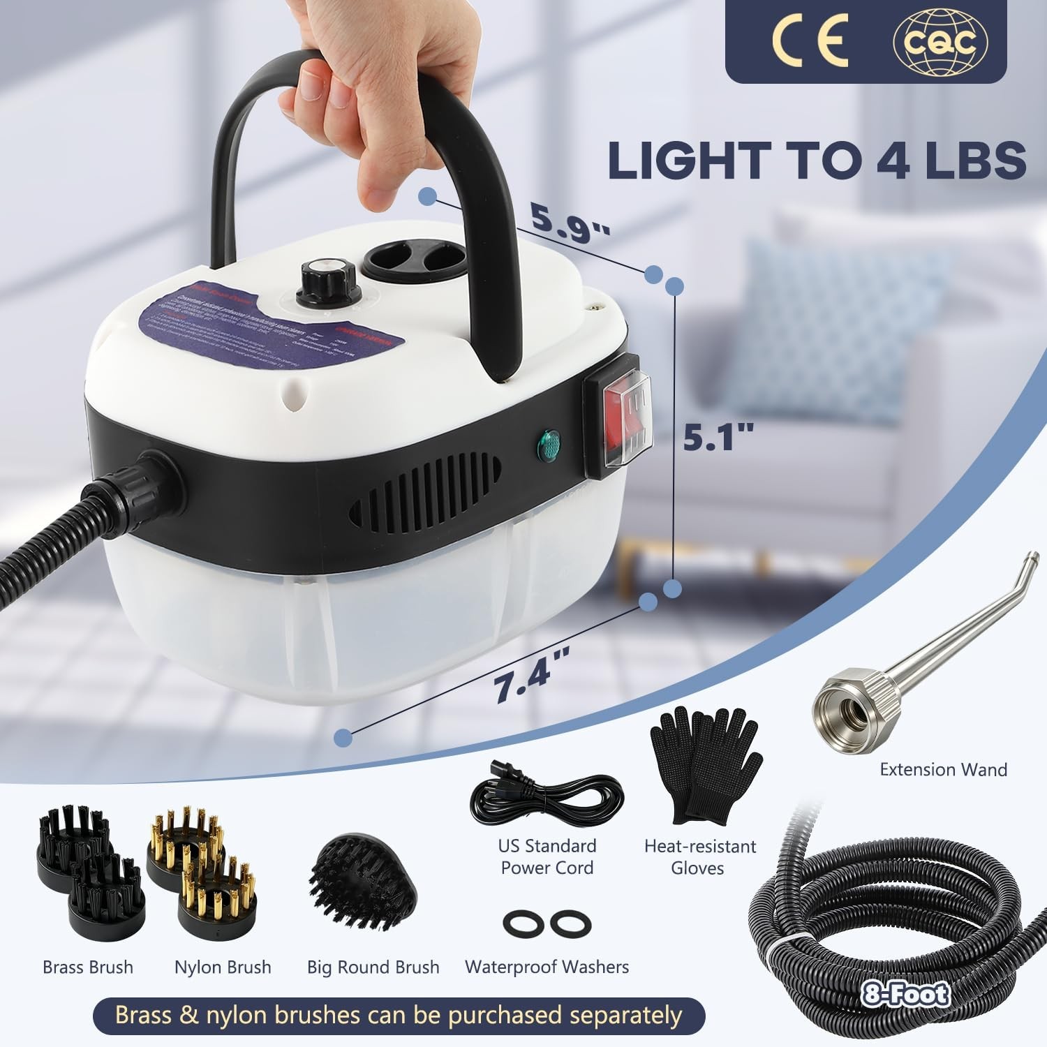 GEFO 2500W High Pressure Steam Cleaner, Portable Steam Cleaner for Home & Car