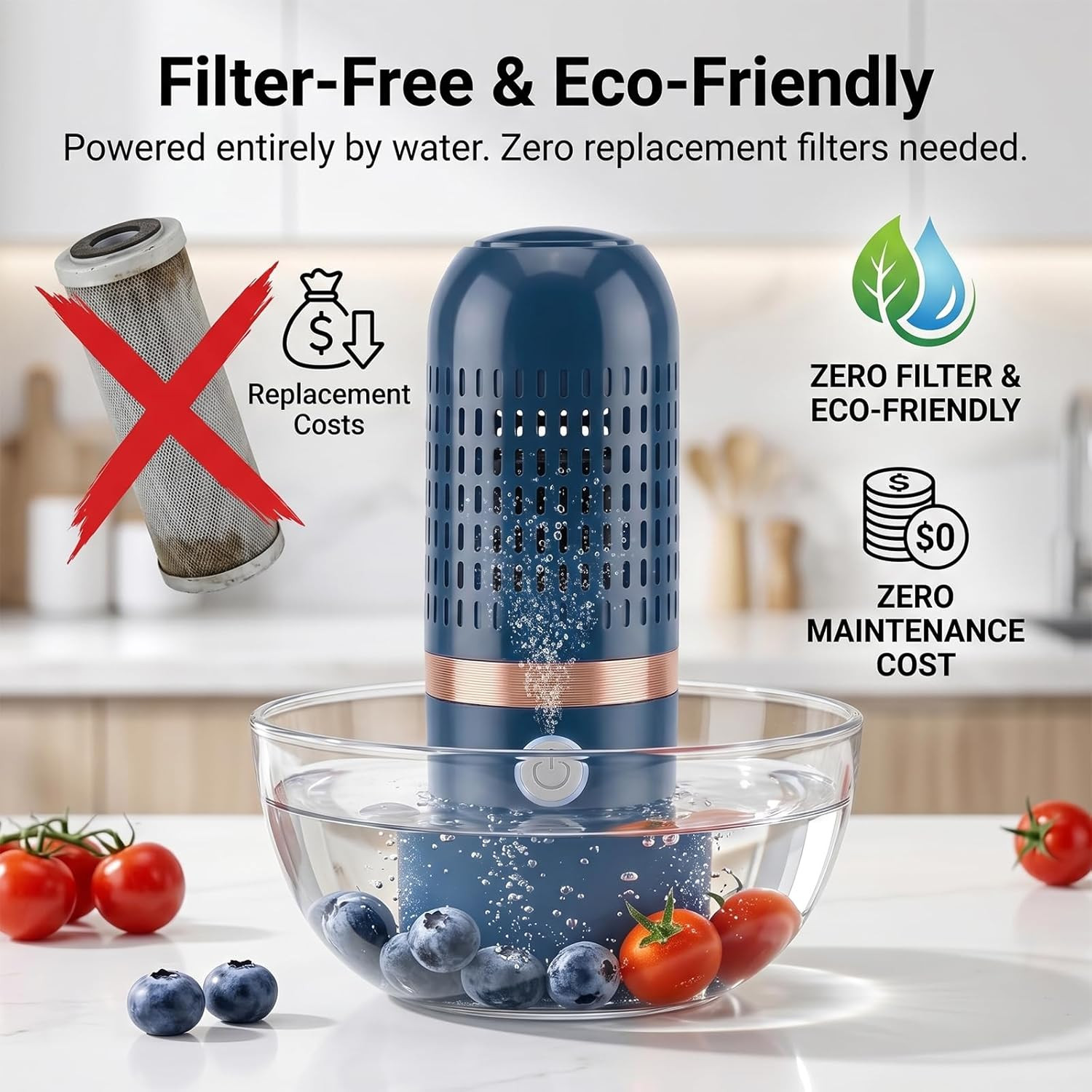 Portable Produce Cleaner Wireless Rechargeable Fruit and Produce Washing Mac