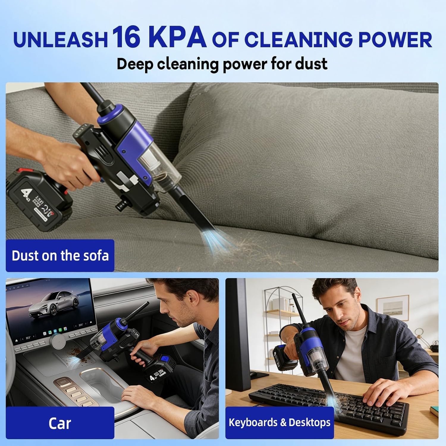 Cordless Portable Handheld Multifunctional Cleaning Tool, 5-in-1 Nozzle Lightwei