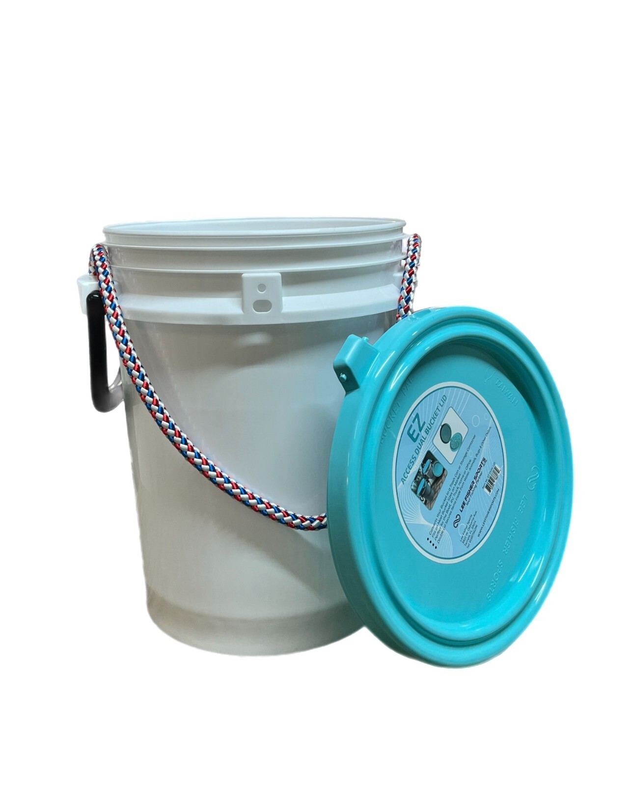 LEE FISHER SPORTS Trash Can with lid, cover and 5 gallon bucket with rope