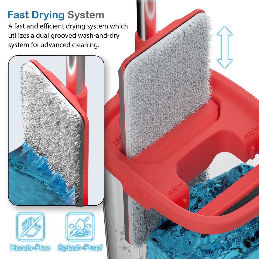 Tethys Flat Floor Mop and Bucket Set for Professional Home Floor Cleaning System