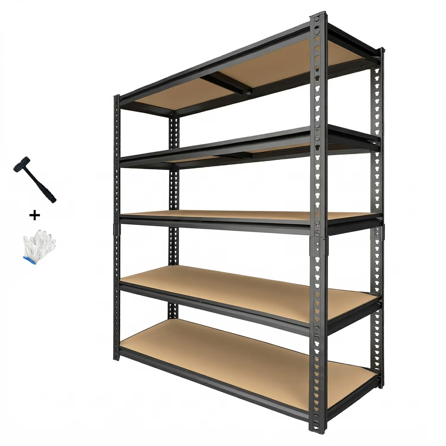 Heavy Duty Garage Shelving Unit, 2400LBS Metal Storage Shelves, 60″H x 28″W x
