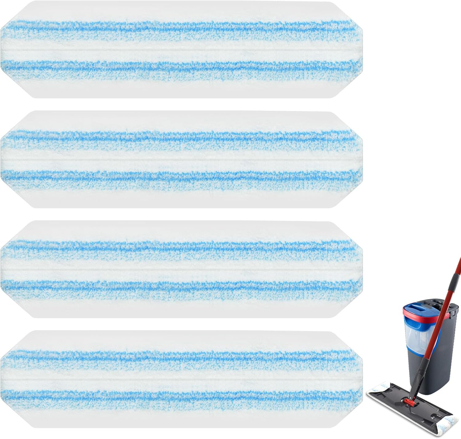 Mop Pads Replacements Compatible with O Cedar H2Pro Flat Mop System Microfiber M