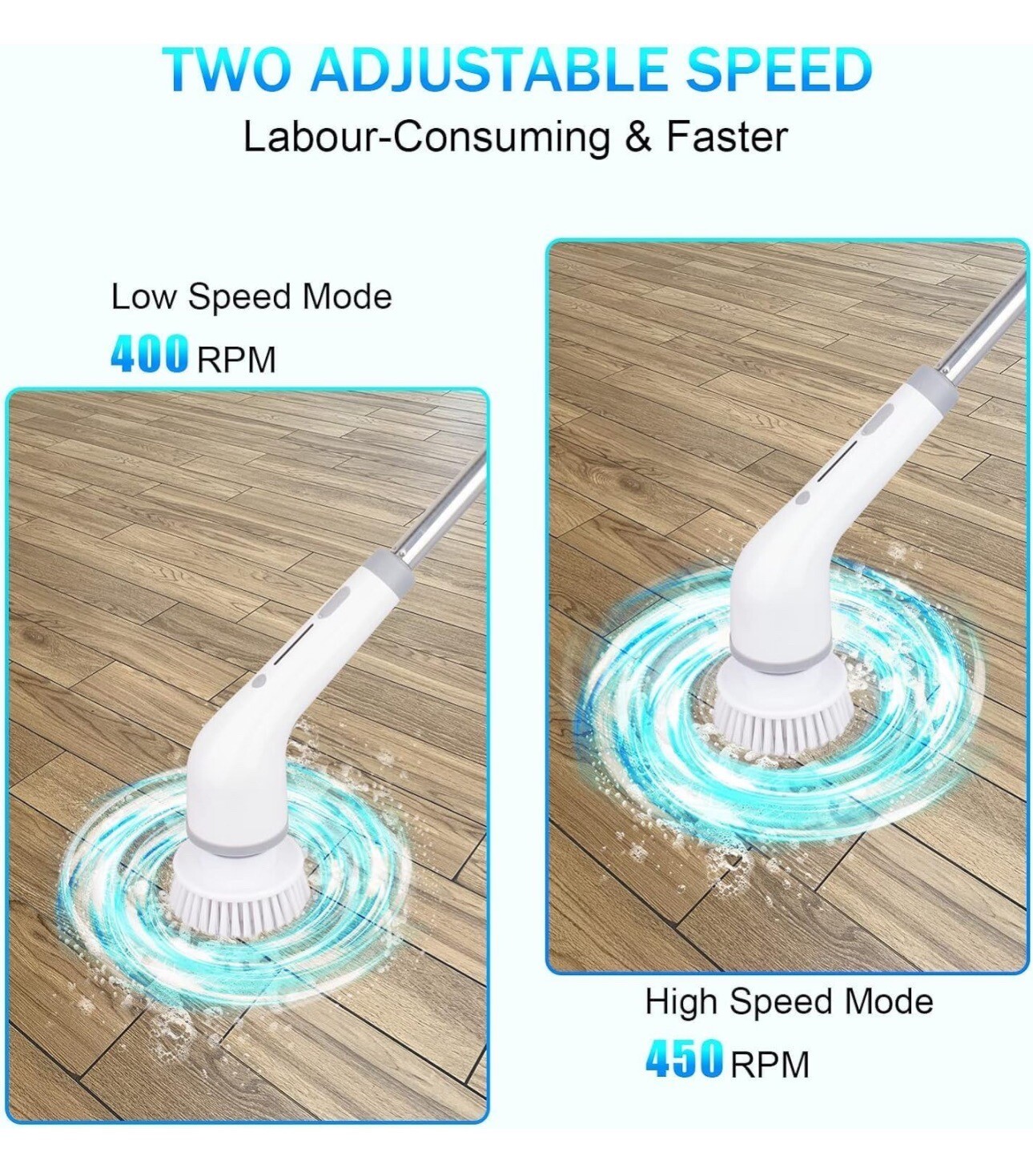 Electric Spin Scrubber 9 In 1 Cordless Cleaning Brush Adjustable Extension Handl