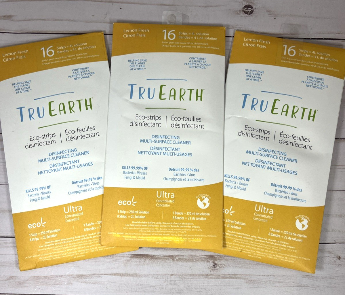 Tru Earth Lemon Fresh Eco-Strips 16 Count Ultra Concentrated (3 Pack)