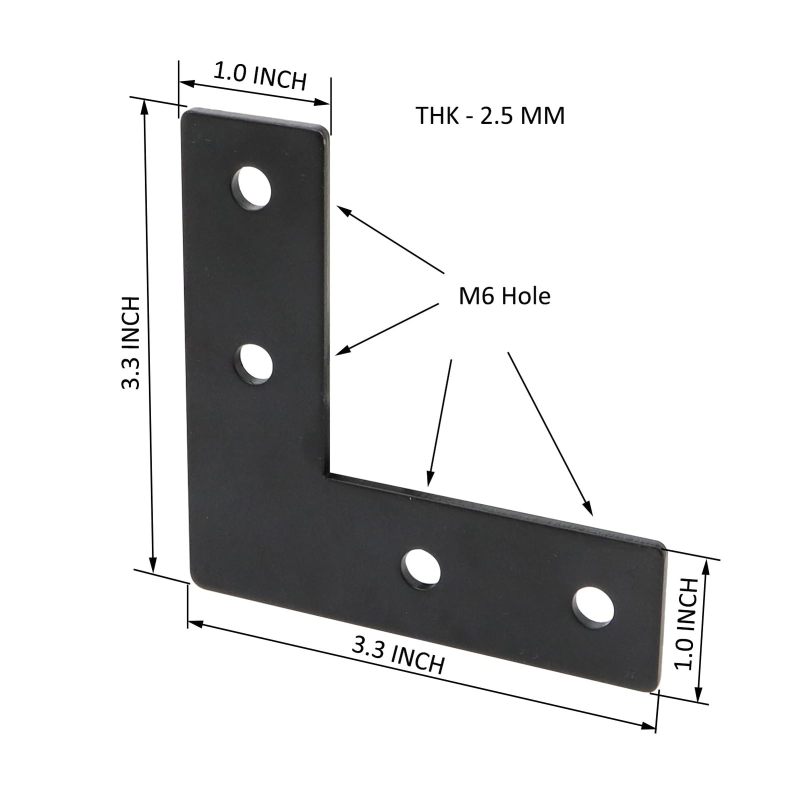 10 Series 1×1 Inch 1010 T Slot Aluminum Extrusion L Corner Bracket Kit 10 Set