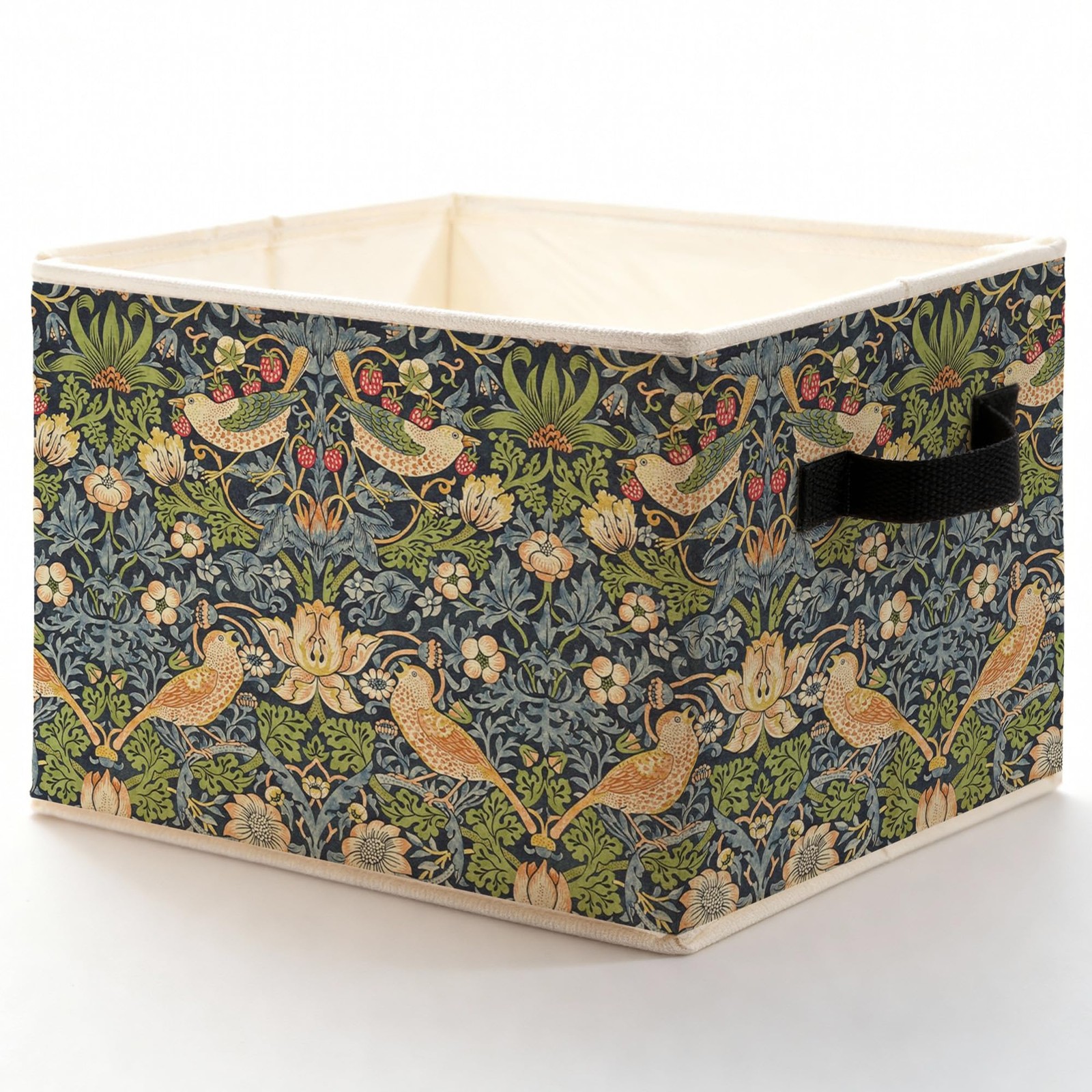 Art Nouveau Deco Floral Storage Bins Box, Toybox for Girls, Vintage Bird Stra…