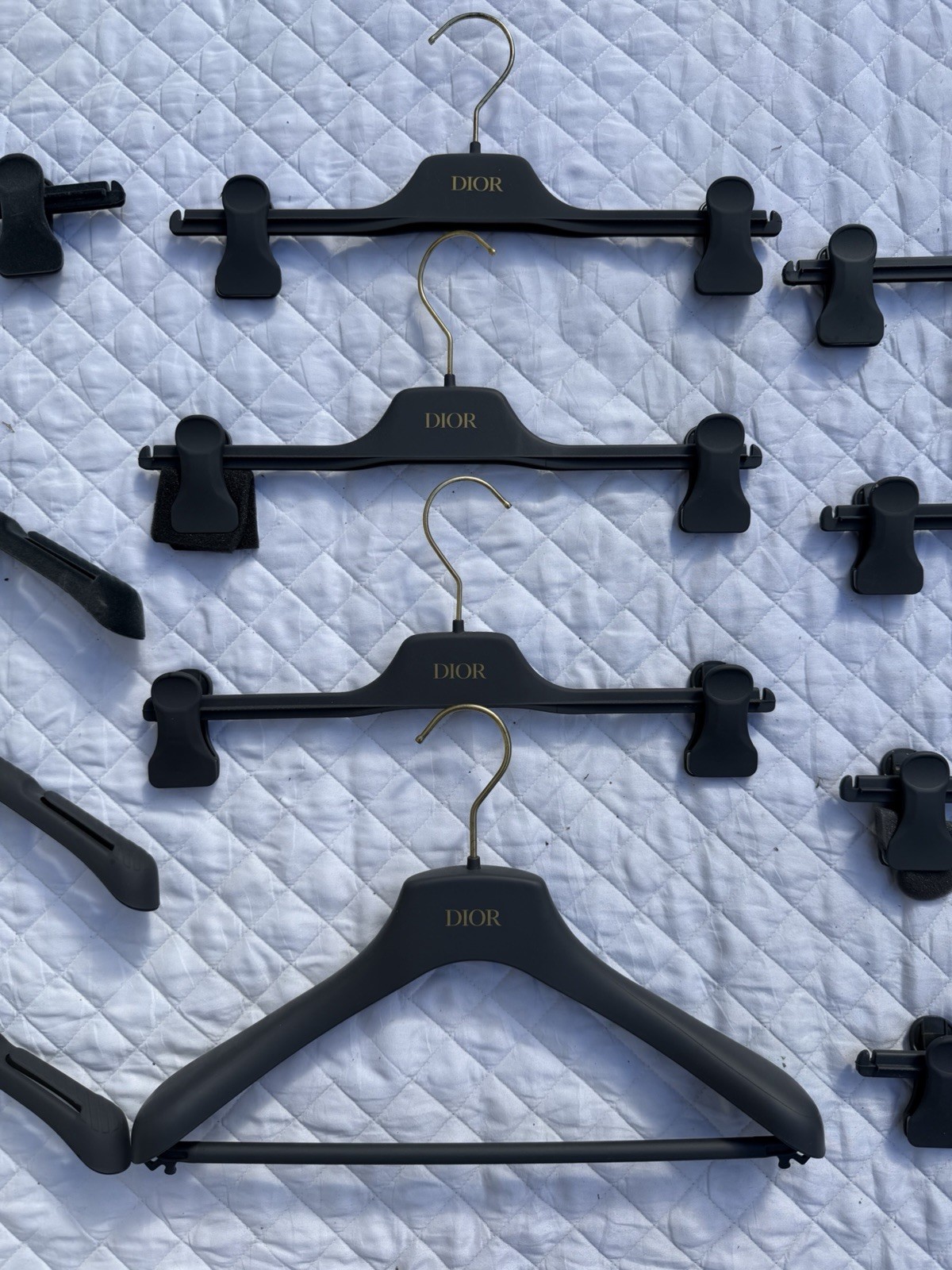 Lot Set Of 12x Dior Gray Hangers Langaplast Made In Italy 3 Different Styles