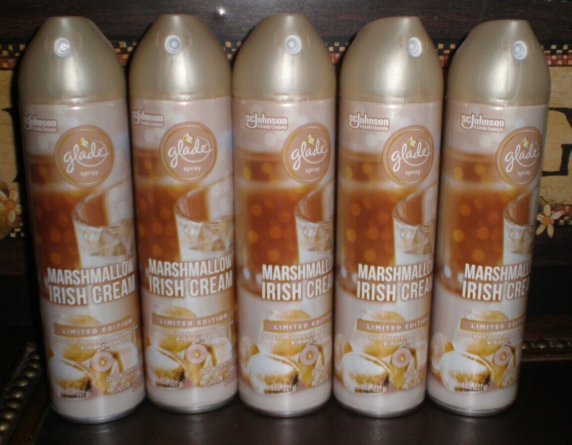 (5) Glade MARSHMALLOW IRISH CREAM Air Freshener Room Spray