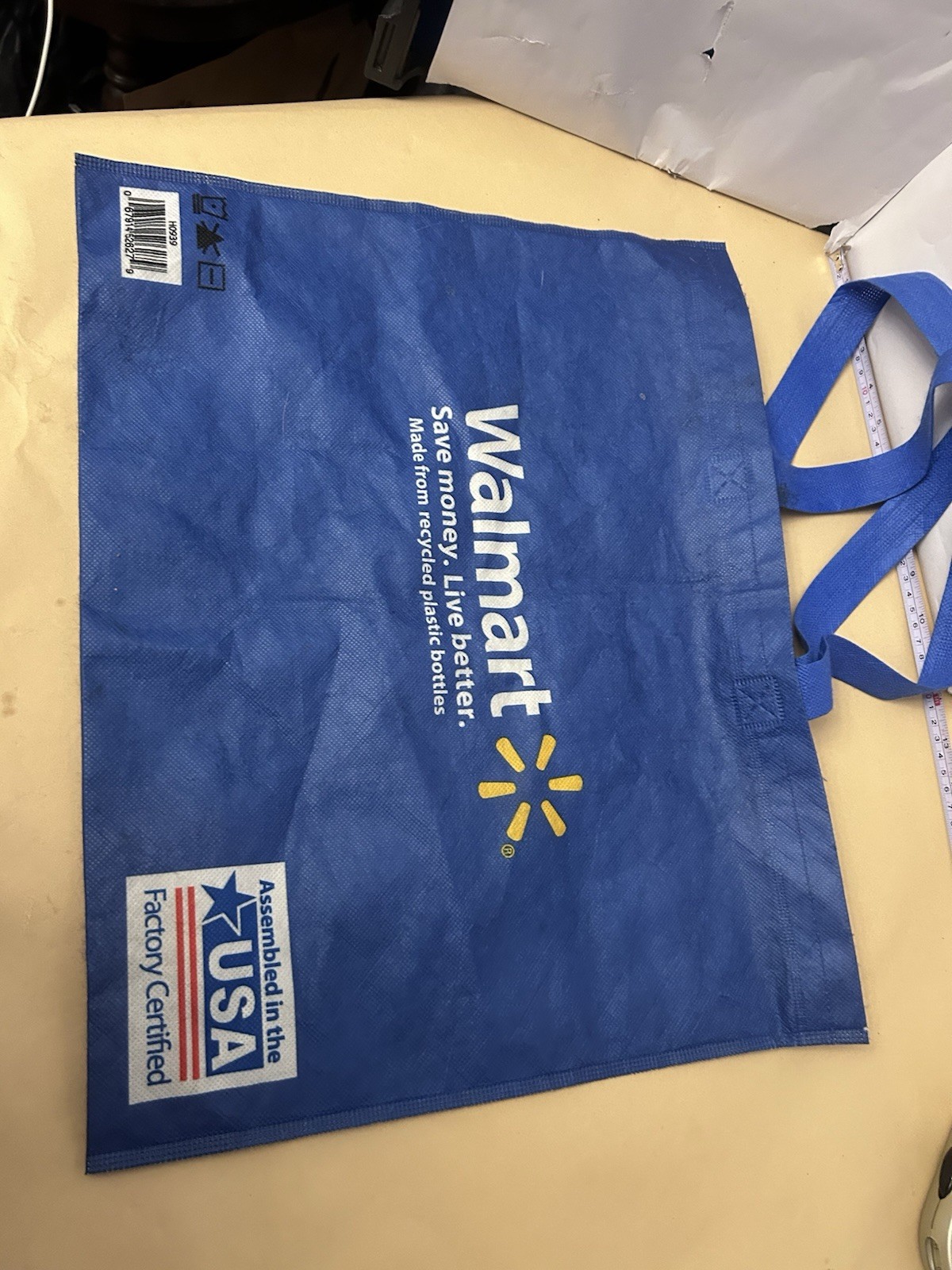 Walmart Re-usable synthetic Cloth Blue Grocery Bag