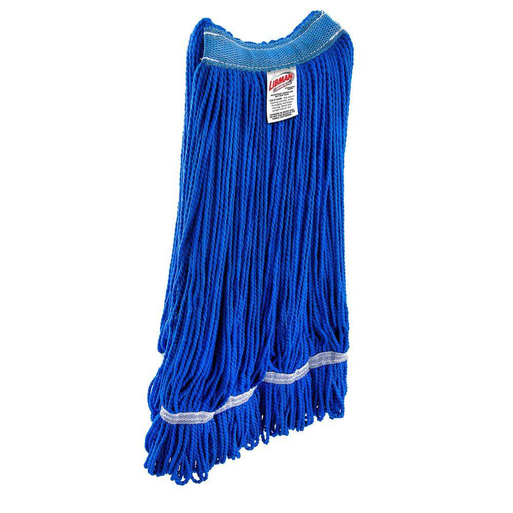 Medium String Mop Microfiber Looped-End Wet Mop Head (Blue) 12-Pack
