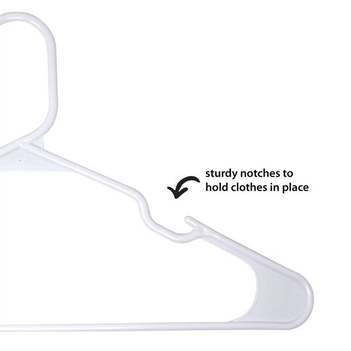 Mainstays Clothing Hangers, 50 Pack, White, Durable Plastic
