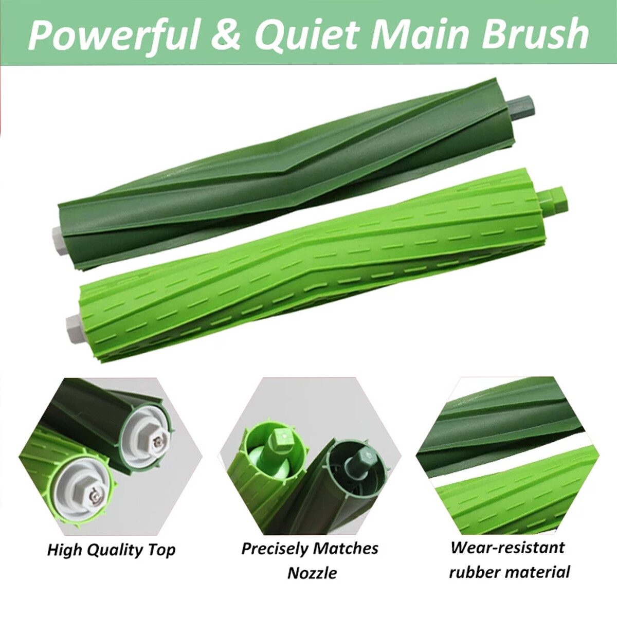 1 Set Multi-Surface Rubber Brush for iRobot Roomba i7 i7+/i7 Plus E5 E6 Vacuum