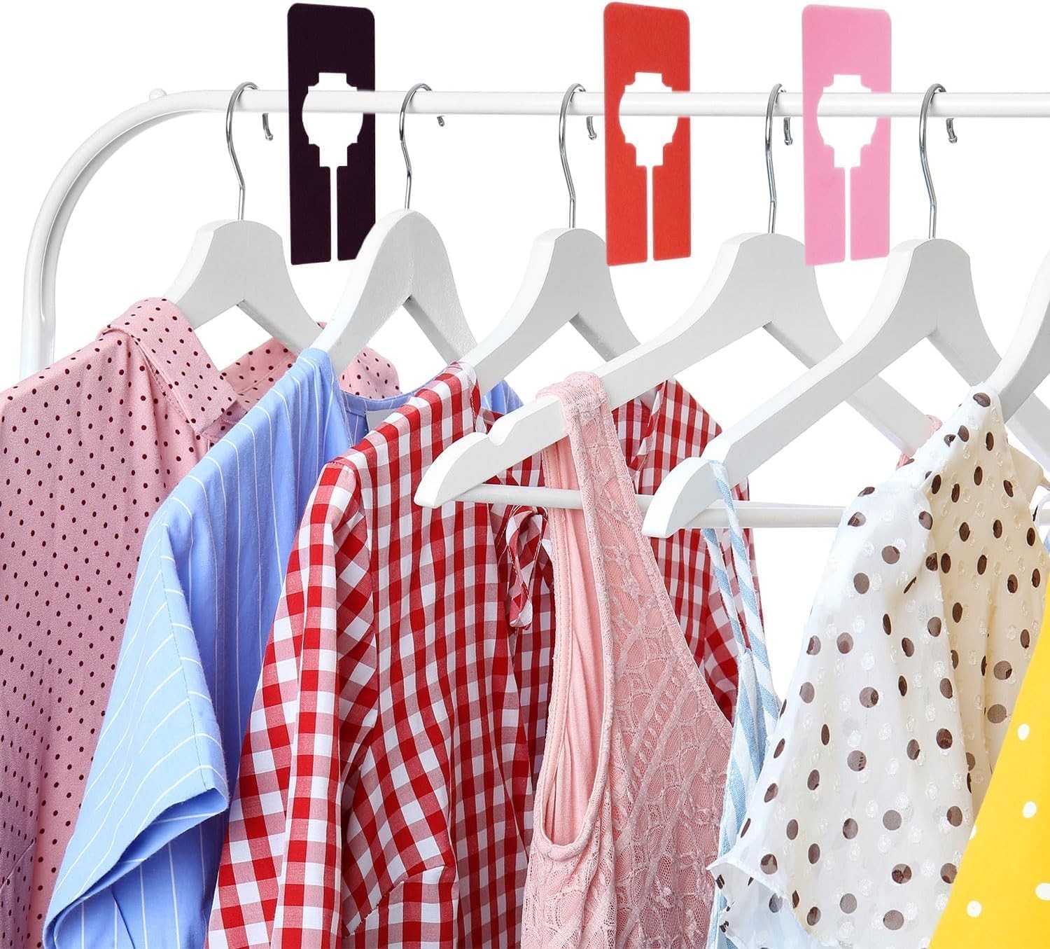 30 Pcs Dividers for Hanging Clothes, Clothing Plastic Rack Size Dividers