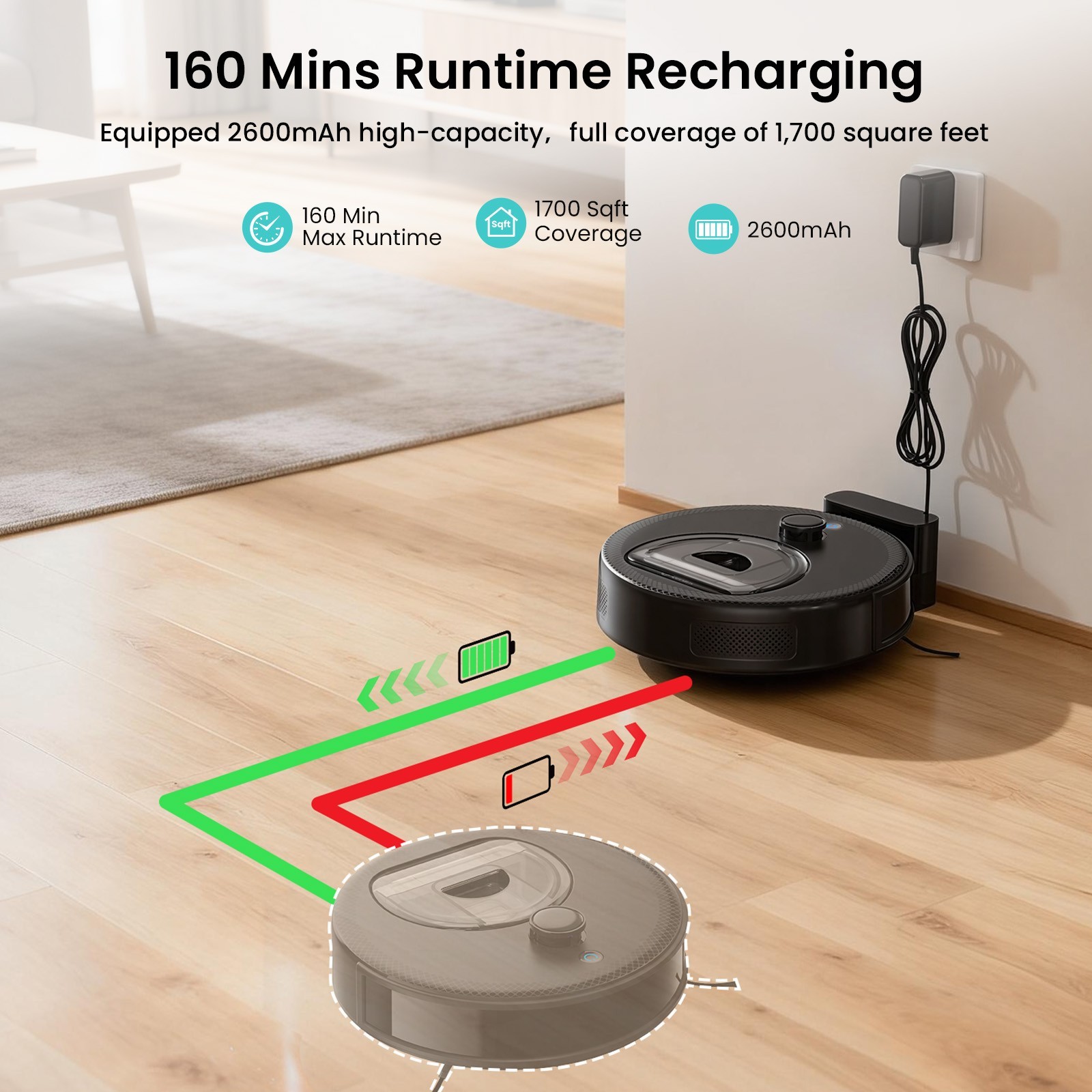 Lefant M330 Robot Vacuum and Mop with LiDAR Navigation 450ml Visible Dustbin